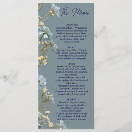 Menu Cardápio de Casamento Floral, Cardápio Minimalista