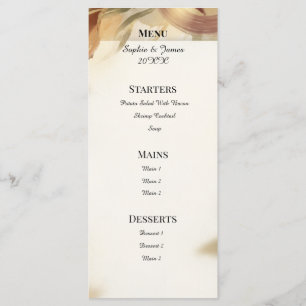 Menu Cardápio de Casamento Floral de Outono Rústico