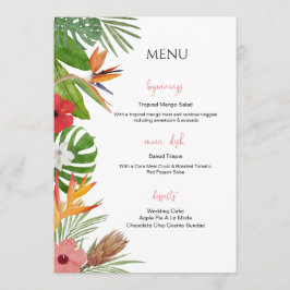 Menu Cardápio de Casamento Floral Tropical Colorido
