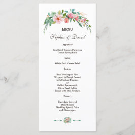 Menu Cardápio de casamento floral tropical Exótico Luau