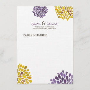 Menu Cardápio de Casamento Flores de Dália Roxas e Amar