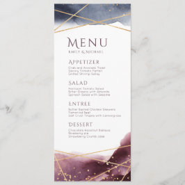 Menu Cardápio de casamento geométrico moderno em aquare