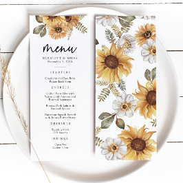 Menu Cardápio de Casamento Girassol Rústico