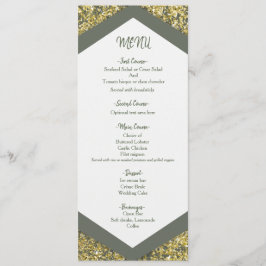 Menu Cardápio de Casamento Glam com Lascas de Brilho Ol