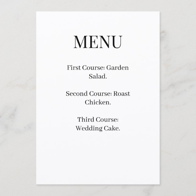 Menu Cardápio de Casamento Gótico Dark Academia (Frente)