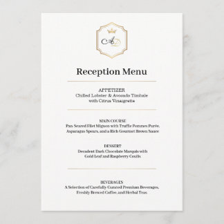Menu Cardápio de Casamento Imperial Luxe – Estilo Recep