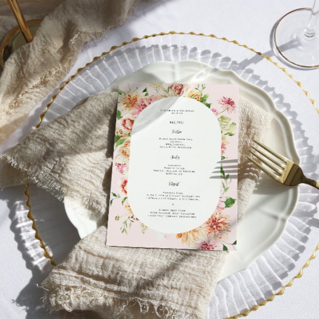 Menu Cardápio de Casamento Jardim Floral Afterglow (Criador carregado)