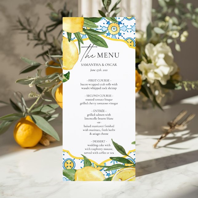 Menu Cardápio de Casamento Limão Mediterrâneo (Criador carregado)