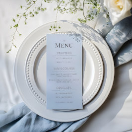 Menu Cardápio de Casamento Minimalista | Azul Desbotado