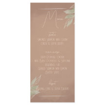 Cardápio de Casamento Minimalista Boho Terracota