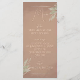 Menu Cardápio de Casamento Minimalista Boho Terracota