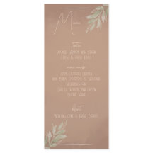 Cardápio de Casamento Minimalista Boho Terracota (