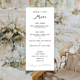 Menu Cardápio de Casamento Minimalista Caligrafia Capri