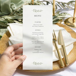 Menu Cardápio de Casamento Minimalista com Vegetação Bo