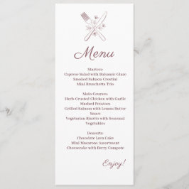 Menu Cardápio de Casamento Minimalista Elegante