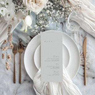 Menu Cardápio de casamento minimalista elegante azul po