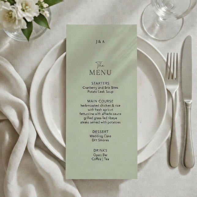 Menu Cardápio de casamento Minimalista moderno.  (Criador carregado)