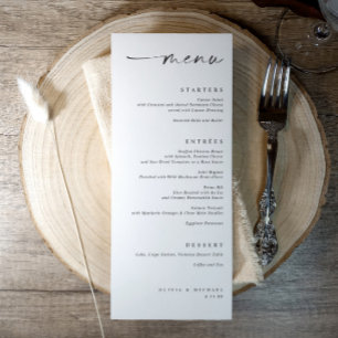 Menu Cardápio de Casamento Minimalista Moderno Alinhado