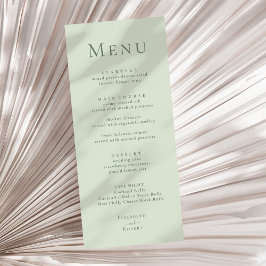 Menu Cardápio de Casamento Minimalista Moderno em Verde
