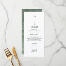 Menu Cardápio de casamento minimalista moderno plano.