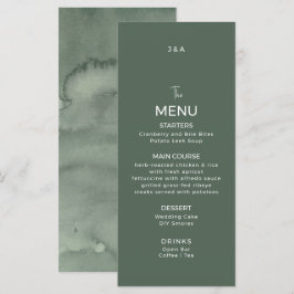 Menu Cardápio de casamento minimalista moderno plano.