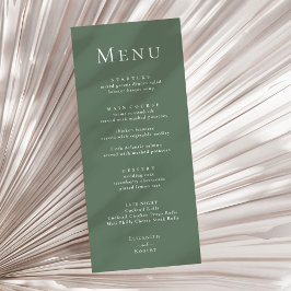 Menu Cardápio de Casamento Minimalista Moderno Verde Sá