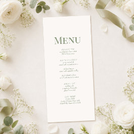 Menu Cardápio de Casamento Minimalista Monograma Branco