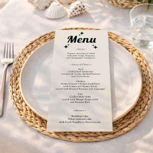 Menu Cardápio de Casamento Minimalista Retro