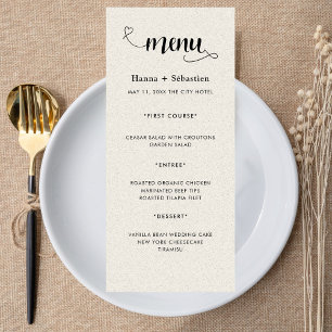 Menu Cardápio de Casamento Moderno