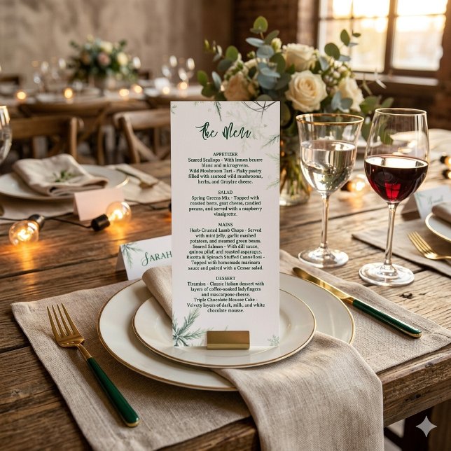 Menu Cardápio de Casamento Moderno, Cardápio Minimalist (Criador carregado)