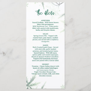 Menu Cardápio de Casamento Moderno, Cardápio Minimalist