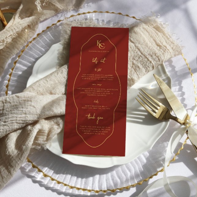 Menu Cardápio de Casamento Monograma com Agradecimento (Criador carregado)