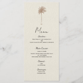 Menu Cardápio de Casamento na Praia com Palmeira Marrom