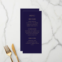 Cardápio de casamento Navy Elegante
