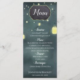 Menu Cardápio de Casamento Noturno de Verão em Potes de