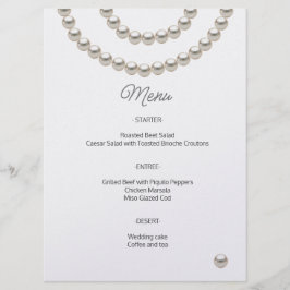 Menu Cardápio de Casamento Pérola Minimalista