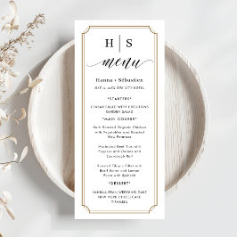 Menu Cardápio de Casamento Preto e Branco