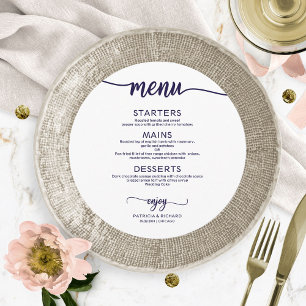 Menu Cardápio de Casamento Redondo Simples Elegante Chi