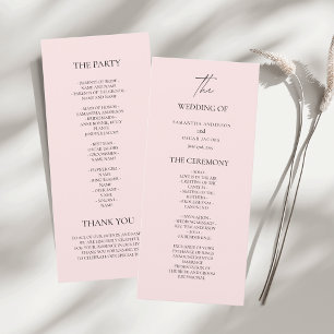 Menu Cardápio de Casamento Rosa Bege