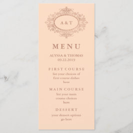 Menu Cardápio de Casamento Rosa Bege com Glamour em Dou