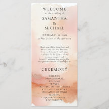 Cardápio de Casamento Rosa Dourado Aquarela Fresca
