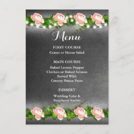 Menu Cardápio de Casamento Rosa Quadro-Negro