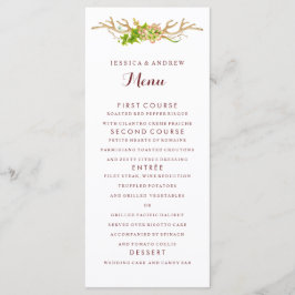 Menu Cardápio de Casamento Rustic Antlers & Wildflowers