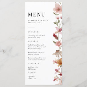 Menu Cardápio de Casamento Rústico Boho