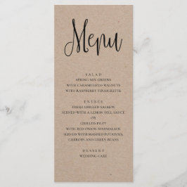 Menu Cardápio de casamento rústico. Cardápio de jantar
