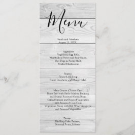 Menu Cardápio de Casamento Rústico Charme em Madeira Br