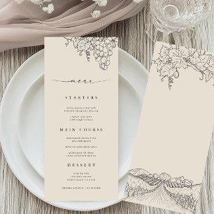 Menu Cardápio de Casamento Rústico da Vinícola Napa Val