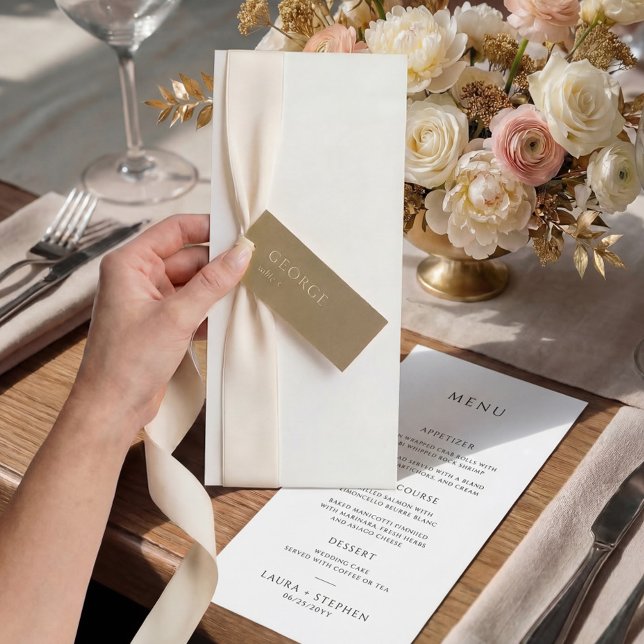 Menu Cardápio de Casamento Simples Preto e Branco (Criador carregado)