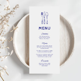Menu Cardápio de Casamento Talheres Desenho Caprichoso