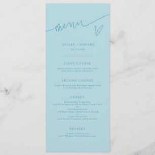 Menu Cardápio de Casamento Turquesa Script Moderno